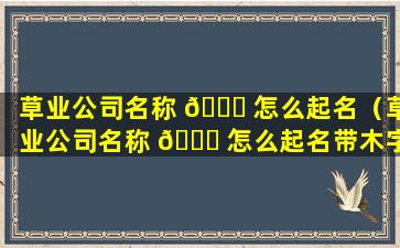 草业公司名称 🐛 怎么起名（草业公司名称 🐒 怎么起名带木字的）